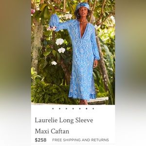 Lilly Pulitzer laurelie long sleeve maxi caftan, size 16, EUC